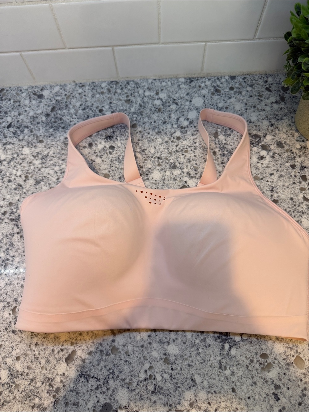 Athleta Light Pink Seamless Sport Bra size 38DD